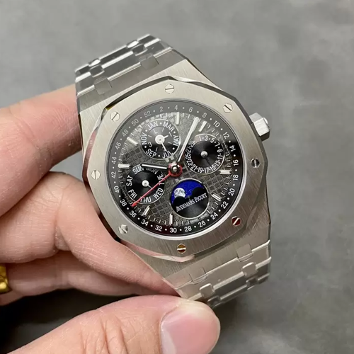 BBR공장 오데마피게 로얄오크 퍼페츄얼캘린더 블랙 다이얼 스틸 41mm 26574