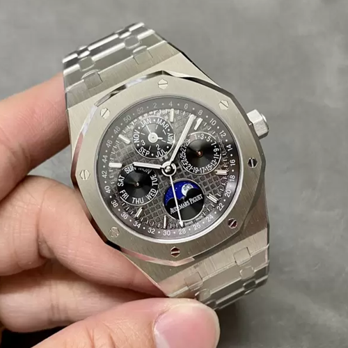 BBR공장 오데마피게 로얄오크 퍼페츄얼캘린더 블랙 다이얼 스틸 41mm 26574