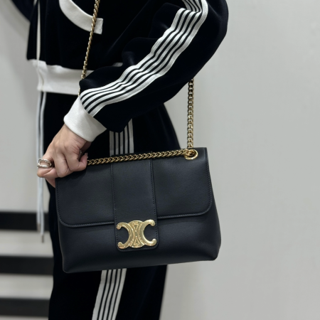 셀린느 틴 빅투아르 숄더백 블랙 미디엄 115853