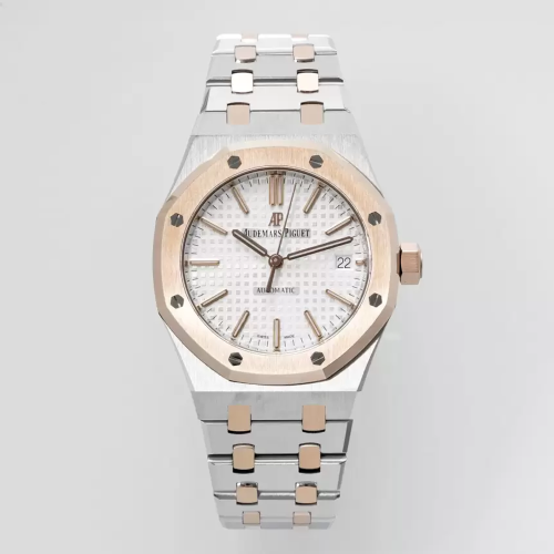 APS공장 오데마피게 로얄오크 흰판 다이얼 로즈골드 콤비 37mm 15450