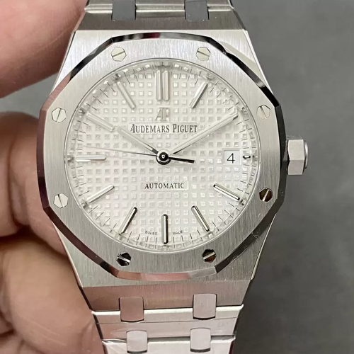 IP공장 오데마피게 로얄오크 화이트 다이얼 스틸 37mm 15450