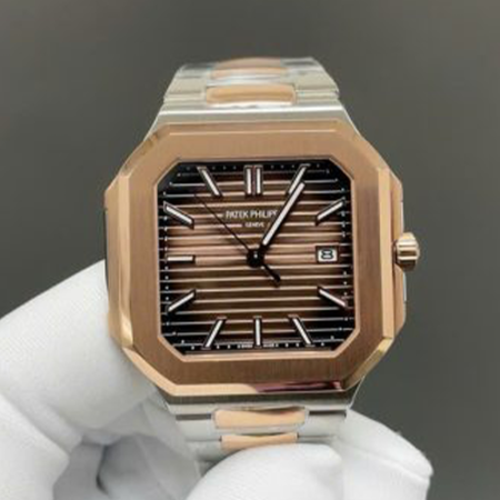 파텍필립 큐비투스 브라운 다이얼 로즈골드 콤비 5821