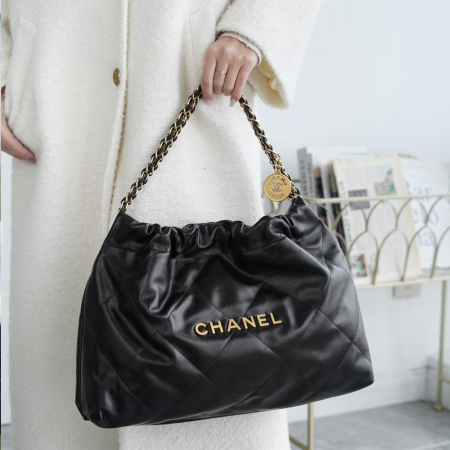 팬더샵 샤넬 24C 22백 가로버전 블랙 골드 버클