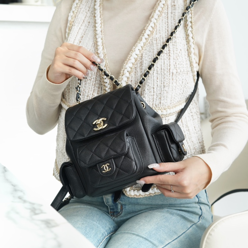 팬더샵 샤넬 23K 뉴 3포켓 듀마 숄더 백 스몰 블랙