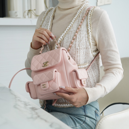 팬더샵 샤넬 23K 뉴 3포켓 듀마 숄더 백 스몰 핑크
