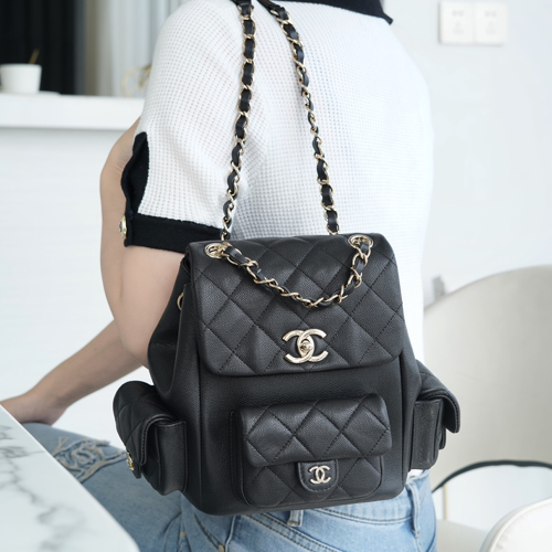 팬더샵 샤넬 23K 뉴 3포켓 듀마 숄더 백 라지 블랙