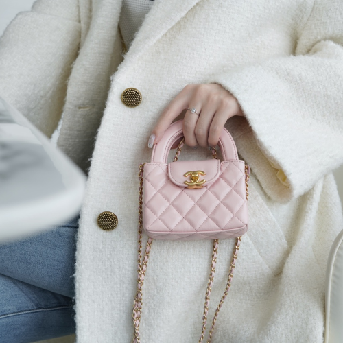 팬더샵 샤넬 3K 켈리 샤이니 빈티지 카프스킨 & 골드 메탈 라이트 핑크