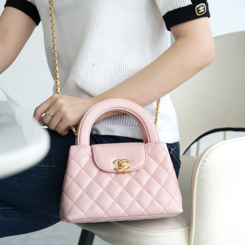 팬더샵 샤넬 3K 켈리 샤이니 빈티지 카프스킨 & 골드 메탈 라이트 핑크