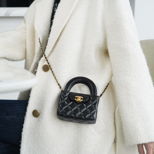 팬더샵 샤넬 3K 켈리 샤이니 빈티지 카프스킨 & 골드 메탈 블랙