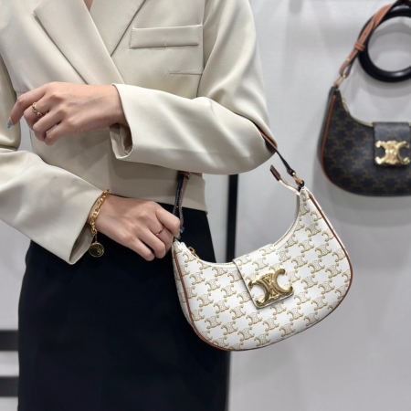 셀린느 미디엄 아바 트리오페 숄더백 화이트 114492