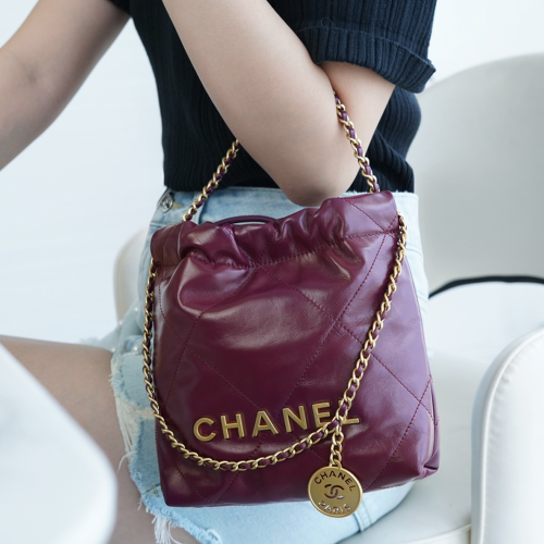 팬더샵 샤넬 23P 22백 미니 버건디