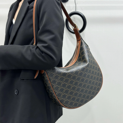 셀린느 엘로이즈 숄더 호보 백 블랙 탄 114712