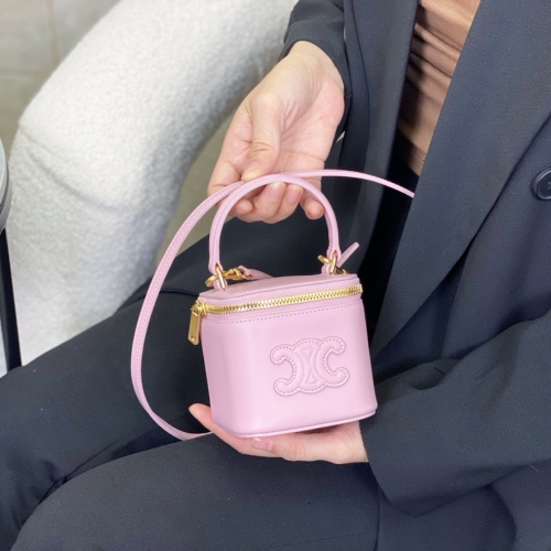 셀린느 미니 베니티 케이스 스무스 카프스킨 핑크 10J763