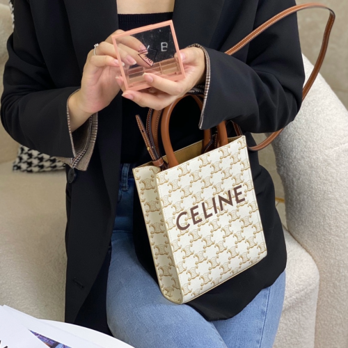 셀린느 샤이니 버티컬 카바스 캔버스백 그레지 194372