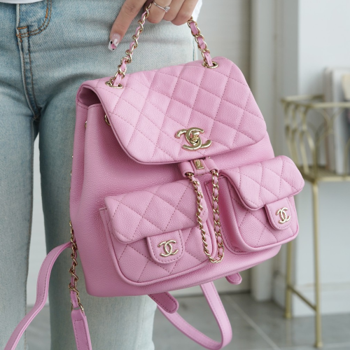 팬더샵 샤넬 23A 듀마 투 포켓 백팩 라지 핑크