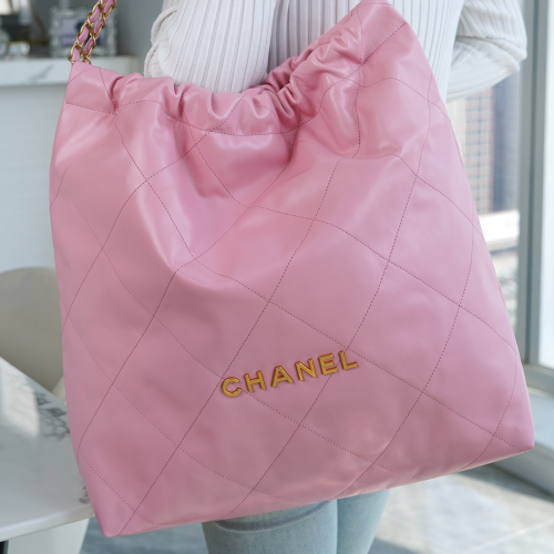 팬더샵 샤넬 22P 22백 라지 핑크 금장