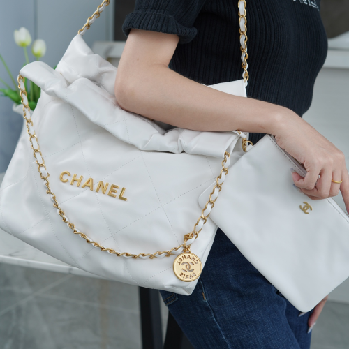 팬더샵 샤넬 22P 22백 스몰 화이트 금장