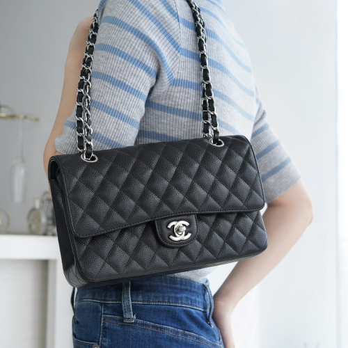 팬더샵 샤넬 클래식 플립백 미디움 은장