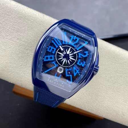 T+공장 프랭키 뮬러 뱅가드 V45 블루 세라믹 블루 다이얼
