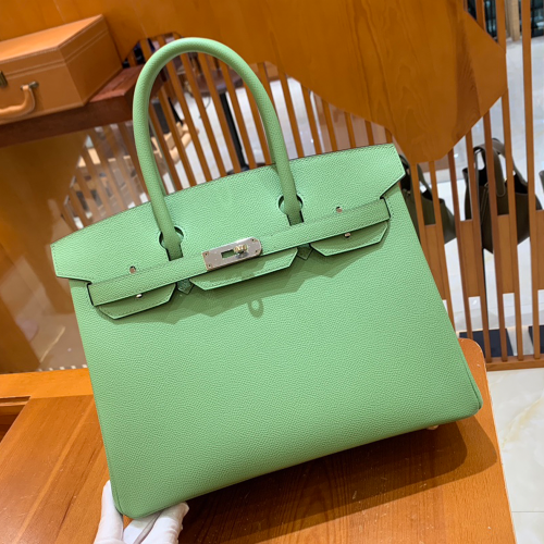 그린엘 에르메스 버킨 30 엡송가죽 아보카도 그린 은장 버클