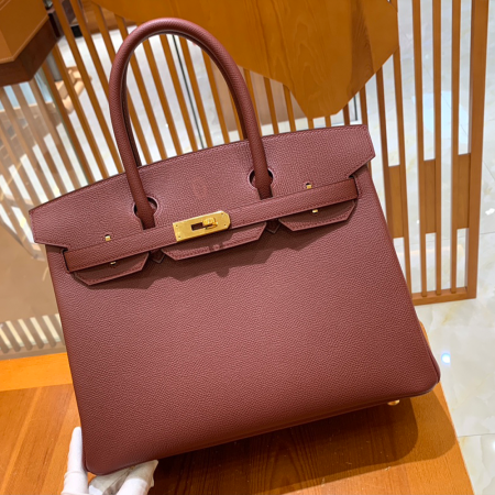 그린엘 에르메스 버킨 30 엡송가죽 와인 레드 금장 버클