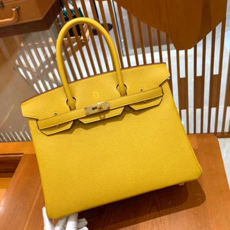 그린엘 에르메스 버킨 30 토고가죽 앰버 옐로우 골드 버클
