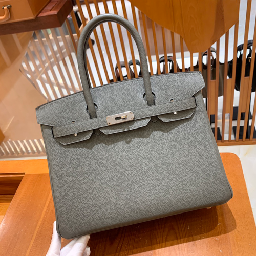 그린엘 에르메스 버킨 30 토고가죽 그레이 실버 버클
