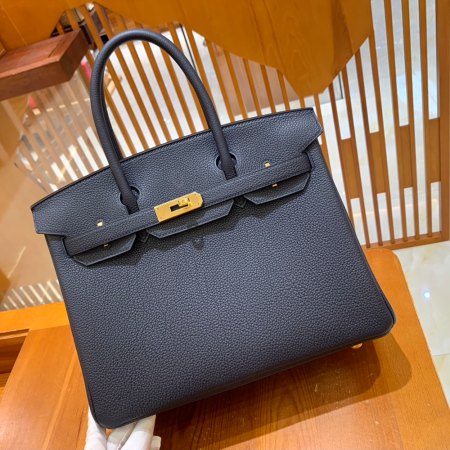 그린엘 에르메스 버킨 30 토고가죽 미드나잇 블루 골드 버클