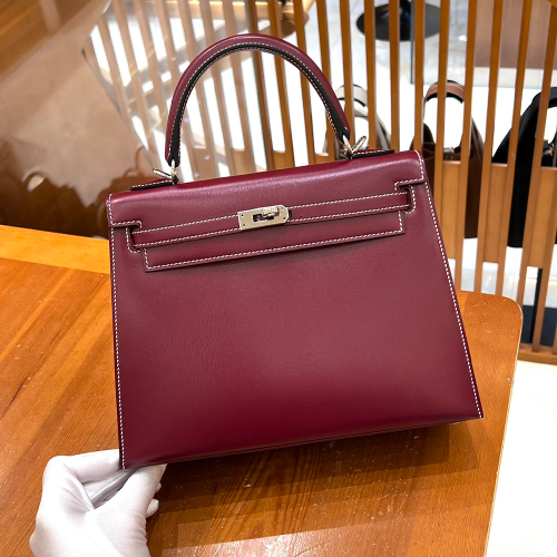 그린엘 에르메스 켈리 25 엡송 빈티지 레드 실버 버클