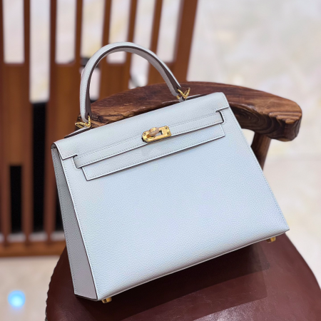 그린엘 에르메스 켈리 25 엡송 헤이즈 블루 금장 버클