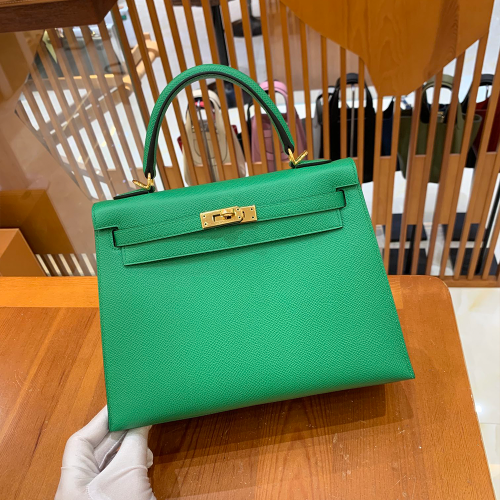 그린엘 에르메스 켈리 25 엡송 뱀부 그린 금장 버클