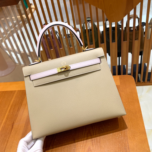 그린엘 에르메스 켈리 25 엡송 그레이 & 드리미 퍼플 금장 버클