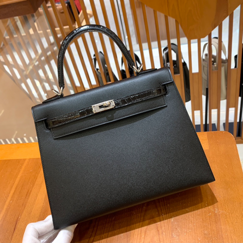 그린엘 에르메스 켈리 25 엡송 블랙 실버 버클