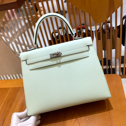그린엘 에르메스 켈리 25 엡송 버블 그린 실버 버클