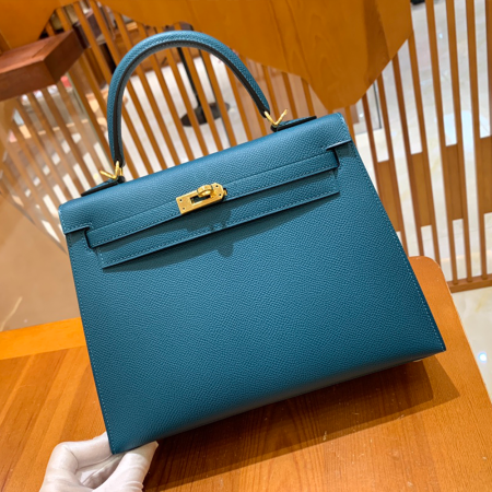 그린엘 에르메스 켈리 25 엡송 이즈미르 블루 골드 버클
