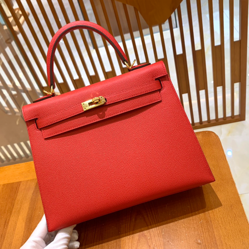 그린엘 에르메스 켈리 25 엡송 플래그 레드 골드 버클