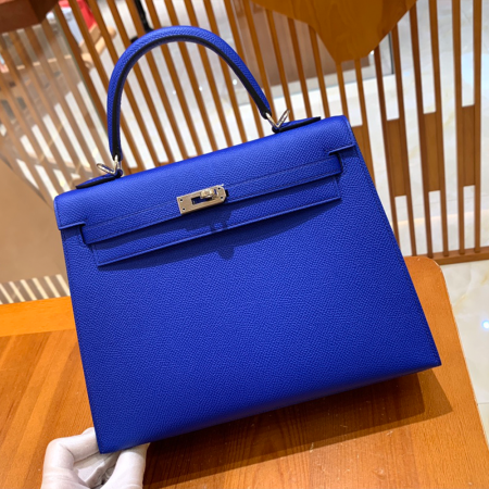 그린엘 에르메스 켈리 25 엡송 일렉트릭 블루 실버 버클
