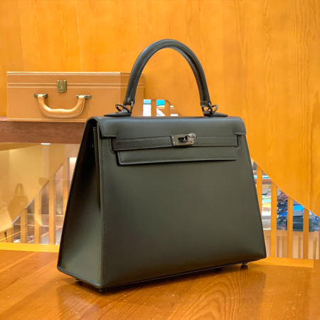 그린엘 에르메스 켈리 25 엡송 블랙 유광 실버 버클