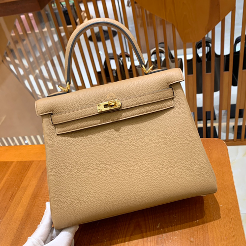 그린엘 에르메스 켈리 25 토고 밀크티 골드 버클
