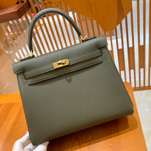 그린엘 에르메스 켈리 25 토고 그레이 그린 골드 버클
