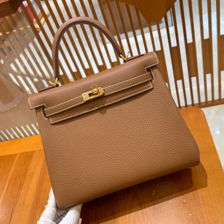 그린엘 에르메스 켈리 25 토고 골드 ​​브라운 골드 버클