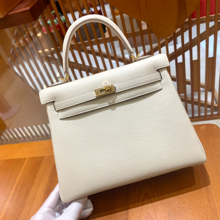 그린엘 에르메스 켈리 25 토고 밀크셰이크 골드 버클