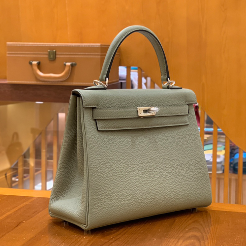 그린엘 에르메스 켈리 25 토고 세이지 그린 실버 버클