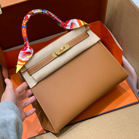 그린엘 에르메스 켈리 28 엡송 골드 브라운 골드 버클