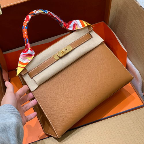 그린엘 에르메스 켈리 28 엡송 골드 브라운 골드 버클