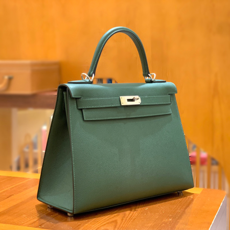 그린엘 에르메스 켈리 28 엡송 브리티시 그린 실버 버클
