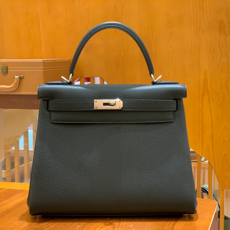 그린엘 에르메스 켈리 28 토고 블랙 실버 버클