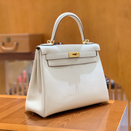 그린엘 에르메스 켈리 28 토고 밀크셰이크 골드 버클