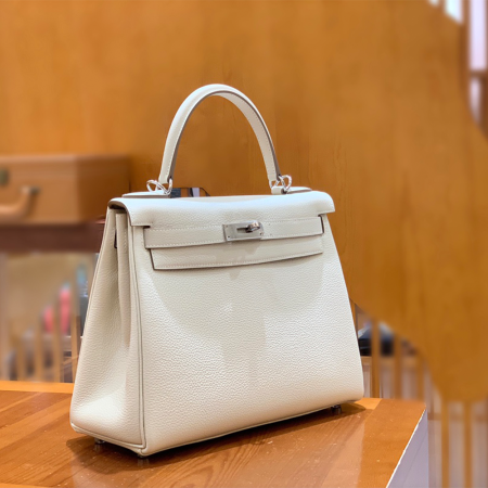 그린엘 에르메스 켈리 28 토고 밀크셰이크 실버 버클