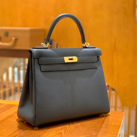 그린엘 에르메스 켈리 28 토고 미드나잇 블루 골드 버클